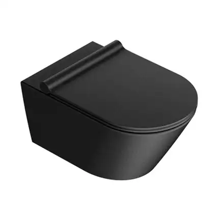 Унитаз подвесной Newflush (безободковый) Catalano New Zero с сиденьем Soft Close Plus, чёрный матовый (1VS55NRNS+5SCSTPNS) фото 1 Aquada.com.ua Унитаз подвесной Newflush (безободковый) Catalano New Zero с сиденьем Soft Close Plus, чёрный матовый (1VS55NRNS+5SCSTPNS) фото 1 Aquada.com.ua