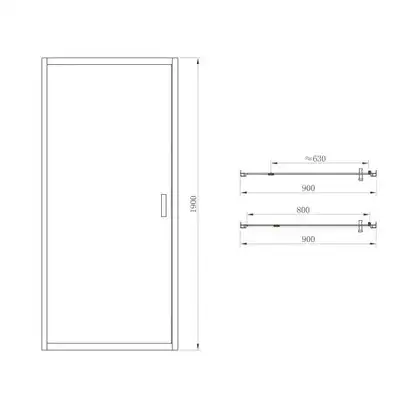 Душевая дверь Primera Frame 90 х 190 см (стекло "шиншилла") (SDP1190) фото 4 Aquada.com.ua
