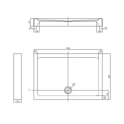 Душевой поддон Primera Frame 120 х 80 х 13,5 см с панелью (STR1012) фото 3 Aquada.com.ua