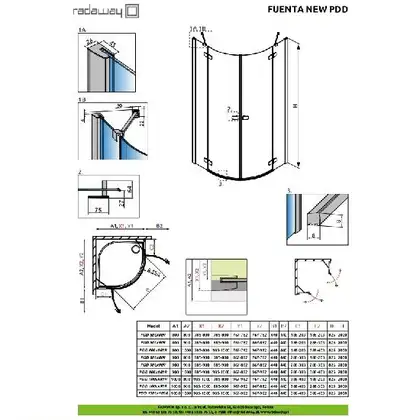 Душевая кабина Radaway Fuenta New PDD 90 L (профиль - хром; стекло - прозрачное) (384001-01-01L) фото 2 Aquada.com.ua