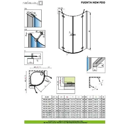 Душевая кабина Radaway Fuenta New PDD 80 R (профиль - хром; стекло - прозрачное) (384002-01-01R) фото 2 Aquada.com.ua