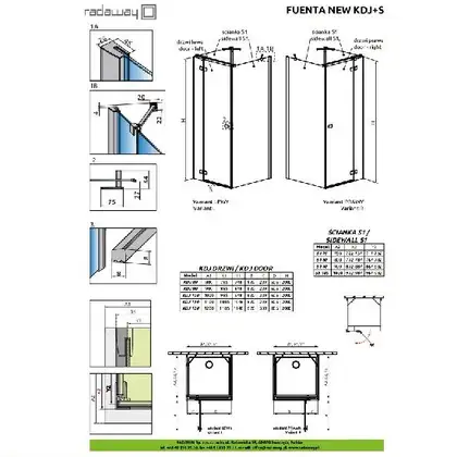 Душевая кабина Radaway Fuenta New KDJ+S door 120 R (профиль - хром; стекло - прозрачное) (384024-01-01R) фото 2 Aquada.com.ua