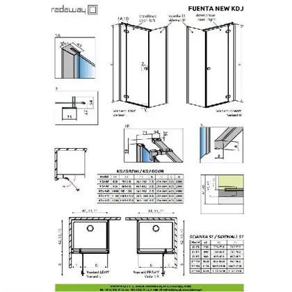 Душевая кабина Radaway Fuenta New KDJ door 120 R (профиль - хром; стекло - прозрачное) (384042-01-01R) фото 3 Aquada.com.ua