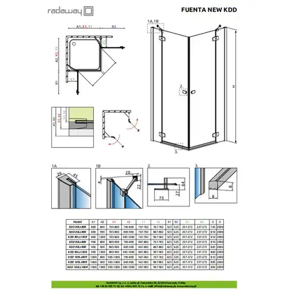 Душевая кабина Radaway Fuenta New KDD 100 L (профиль - хром; стекло- прозрачное) (384062-01-01L) фото 2 Aquada.com.ua