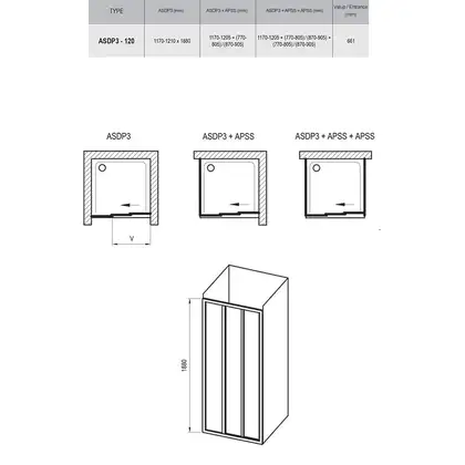 Душевые двери Ravak Supernova ASDP3-120 (профиль - белый, стекло - transparent) (00VG0102Z1) фото 2 Aquada.com.ua Душевые двери Ravak Supernova ASDP3-120 (профиль - белый, стекло - transparent) (00VG0102Z1) фото 2 Aquada.com.ua