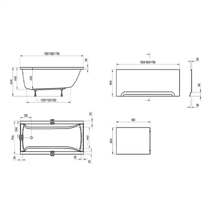 Ванна акриловая Ravak Classic 120 х 70 см (C861000000) фото 4 Aquada.com.ua