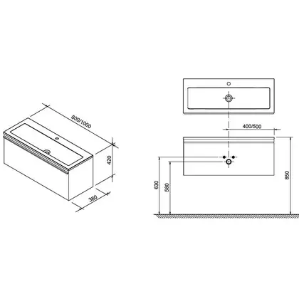Тумба под раковину Ravak SD Clear 100x38x42 см (X000000759) фото 2 Aquada.com.ua