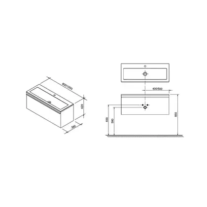 RAVAK Тумба под раковину SD Clear 100x38x42 см, белый/черешня (X000000760) фото 4 Aquada.com.ua