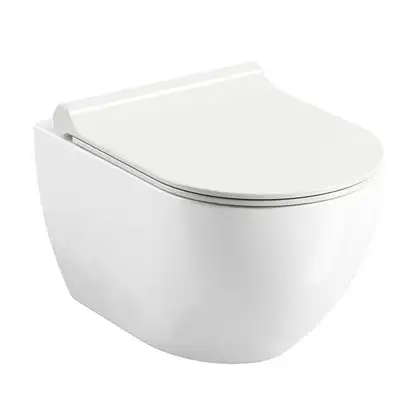 Унитаз подвесной Ravak Uni Chrome RimOff (безободковый) с сиденьем Slim Soft Close (X01535+X01550) фото 1 Aquada.com.ua