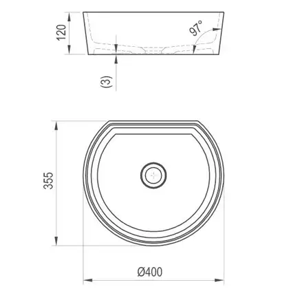 Раковина накладная на столеницу Ravak Moon 1C 40 х 35,5 см (XJN01300001) фото 5 Aquada.com.ua Раковина накладная на столеницу Ravak Moon 1C 40 х 35,5 см (XJN01300001) фото 5 Aquada.com.ua