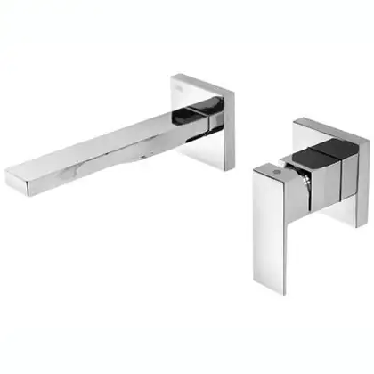 Смеситель для раковины со стены TRES Cuadro 185 mm хром (00620012) фото 1 Aquada.com.ua