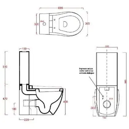 ARTCERAM Унитаз - компакт в комплекте с бачком ArtCeram Blend 365 х 685 мм, h=980 мм (BLV003+ACA006+BLC001) фото 2 Aquada.com.ua