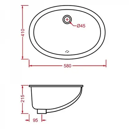 ARTCERAM Раковина встраиваемая под столешницу ArtCeram Diana 580 х 410 мм (DIL001) фото 2 Aquada.com.ua
