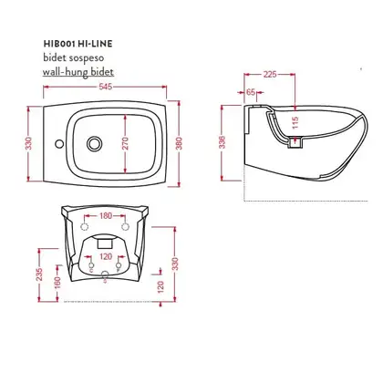ARTCERAM Биде подвесное ArtCeram Hi-Line белый глянец (HIB001 01; 00) фото 5 Aquada.com.ua