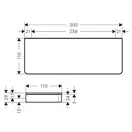 Полочка 300 мм Axor Universal Accessories, матовый чёрный хром/стекло матовое (42838340) фото 2 Aquada.com.ua