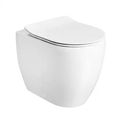 Унитаз напольный NoRim (безободковый) AXA Glomp, с сиденьем Soft Close (0201401+319101) фото 1 Aquada.com.ua
