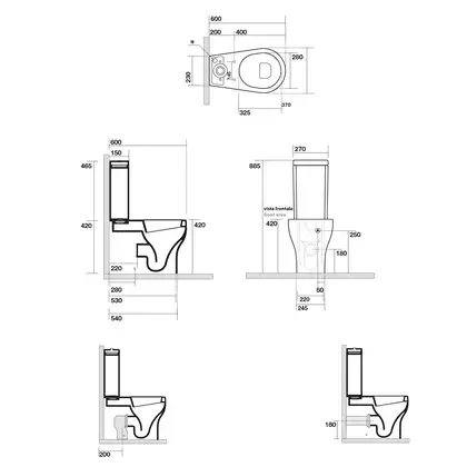 Унитаз-компакт AXA Cinque, с сиденьем Soft Close, белый матовый (361712+368112+368812) фото 4 Aquada.com.ua