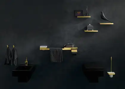 Мыльница Axor Universal Accessories, полированное золото/стекло матовое (42819990) фото 2 Aquada.com.ua