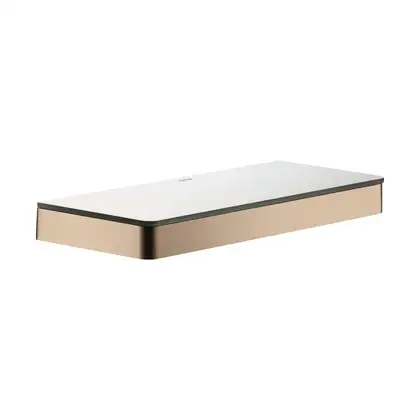 Полочка 300 мм Axor Universal Accessories, полированное красное золото/стекло матовое (42838300) фото 1 Aquada.com.ua