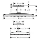 Верхний душ 460 х 300 мм Axor ShowerSolutions (цвет - полированный чёрный хром), 3 вида струи (35281330) фото 2 Aquada.com.ua