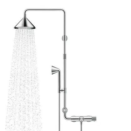 Душевая с термостатом Axor Showers/Front Showerpipe цвет Polished Red Gold (26020000) фото 1 Aquada.com.ua