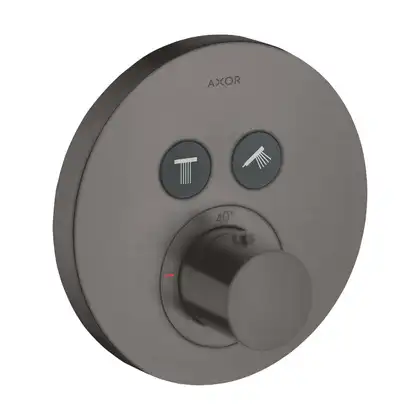 Термостат для душа Axor ShowerSelect на 2 потребителя (цвет - чёрный матовый хром) (36723340) фото 1 Aquada.com.ua