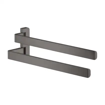 Двойной полотенцедержатель 409 мм Axor Universal Accessories, матовый чёрный хром (42821340) фото 1 Aquada.com.ua