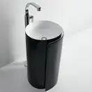 Раковина напольная Flaminia Monoroll Bianco/Nero Ø44 х h85 см (MR44C/BIANCO/NERO) фото 1 Aquada.com.ua
