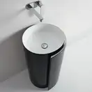 Раковина напольная Flaminia Monoroll Bianco/Nero Ø44 х h85 см (MR44P/BIANCO/NERO) фото 1 Aquada.com.ua