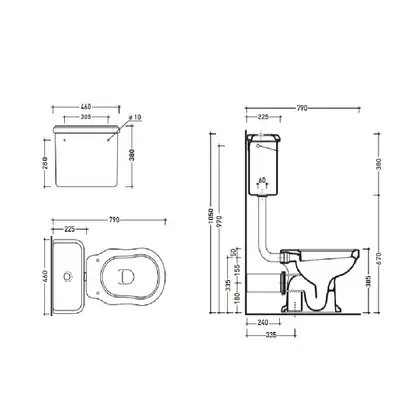Бачок для унитаза 6004 Flaminia Efi фото 3 Aquada.com.ua