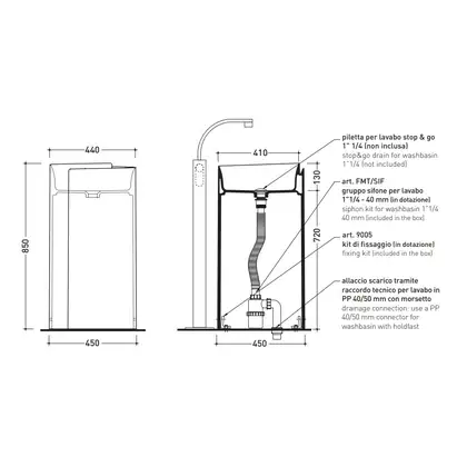 Раковина напольная Flaminia Monoroll Bianco/Nero Ø44 х h85 см (MR44C/BIANCO/NERO) фото 3 Aquada.com.ua