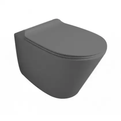 Подвесной унитаз Simas Gambassi с крышкою Soft Close, серый матовый (GA18CM+GA004CM+F85) фото 1 Aquada.com.ua
