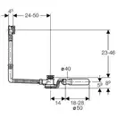 Слив-перелив для ванны Geberit Push Control с кнопкой слива, удлиненный 150.756.21.1 фото 2 Aquada.com.ua