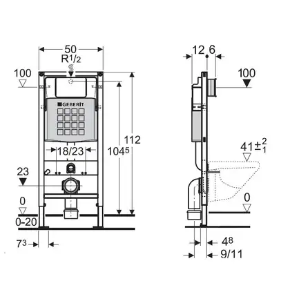 Инсталляция Geberit Duofix (3-в-1) в комплекте с клавишей Sigma 30, хром (111.300.00.5+156.050.00.1+111.815.00.1+115.883.KH.1) фото 2 Aquada.com.ua