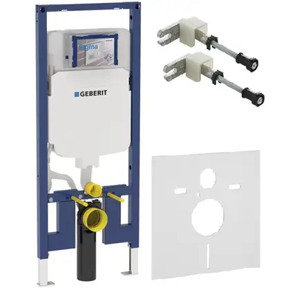 Инсталляция для подвесного унитаза GEBERIT Duofix UP720 3в1 (без клавиши) (111.796.00.1 + 111.835.00.1 + 156.050.00.1) фото 1 Aquada.com.ua