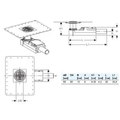 Трап для душа Geberit Uniflex 100 мм+ решетка для трапа (нержавеющая сталь) (154.050.00.1) фото 4 Aquada.com.ua