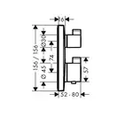 Термостат для душа Hansgrohe Ecostat Square (цвет - хром) (15712000) фото 2 Aquada.com.ua