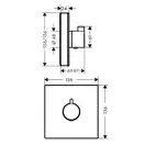 Термостат для душа Hansgrohe ShowerSelect (цвет - хром/чёрный) (15734600) фото 2 Aquada.com.ua