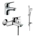 Набор смесителей для ванны 3-в-1 Hansgrohe Novus 70 (цвет - хром) (20180002) фото 1 Aquada.com.ua