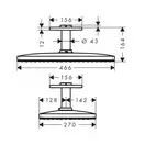 Верхний душ Hansgrohe Raindance Select 460 1jet (цвет - хром/белый) (24002400) фото 3 Aquada.com.ua