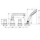 Смеситель на борт ванны Hansgrohe Metris S (цвет - хром) (31446000) фото 2 Aquada.com.ua