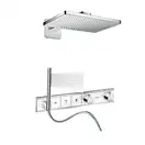 Душевая система скрытого монтажа с термостатом Hansgrohe rainselect 460 х 300 2jett (наружная и скрытые части) (35275002) фото 1 Aquada.com.ua