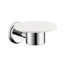 Мыльница Hansgrohe Logis Classic (цвет - хром, керамика белая) (41615000) фото 1 Aquada.com.ua