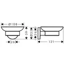Набор аксессуаров 5-в1 Hansgrohe Logis (цвет - хром/стекло матовое, белое) (41723333) фото 6 Aquada.com.ua