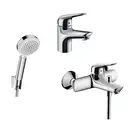 Набор смесителей для ванны 3-в-1 Hansgrohe Novus 70 (цвет - хром) (710242663) фото 1 Aquada.com.ua