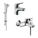 Набор смесителей для душа 3-в-1 Hansgrohe Novus 70 (цвет - хром) (710242773) фото 1 Aquada.com.ua