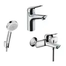 Набор смесителей для ванны 3-в-1 Hansgrohe Novus 100 (цвет - хром) (710342663) фото 1 Aquada.com.ua