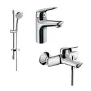 Набор смесителей для ванны 3-в-1 Hansgrohe Novus 100 (цвет - хром) (710342773) фото 1 Aquada.com.ua