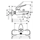 Набор смесителей для ванны 3-в-1 Hansgrohe Novus 100 (цвет - хром) (710342773) фото 3 Aquada.com.ua