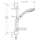 Набор смесителей для ванны 3-в-1 Hansgrohe Novus 100 (цвет - хром) (710342773) фото 4 Aquada.com.ua